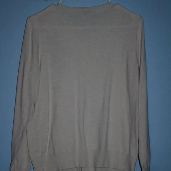 LOFT Outlet Large Women's Off-White Button Up Cardigan 100% Cotton - Picture 10 of 14